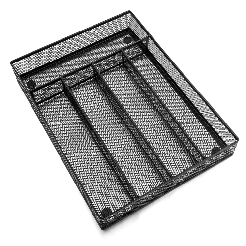 Black Kitchen Drawer Organizer, Walchoice Metal Mesh Silverware Organizer, Cutlery Holder Tray for Kitchen Drawers Black Kitchen Drawer Organizer, Walchoice Metal Mesh Silverware Organizer, Cutlery Holder Tray for Kitchen Drawers